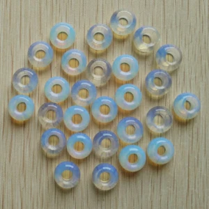 50pcs Opal Stone Round Shape Big Hole Beads for Charms Bracelet Necklace GQ - Picture 1 of 2