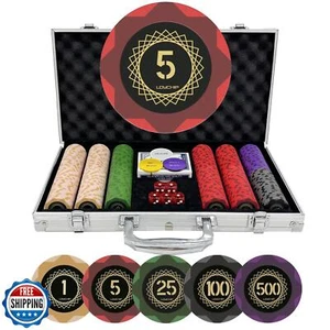 Juego de póquer de arcilla LOYCHIP con fichas numeradas 300 piezas para juego de mesa de cartas, 14 g W - Imagen 1 de 5