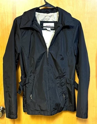 Weather Tamer Jacket Windbreaker Womens Small Black Removable Hood - Image 1 of 4