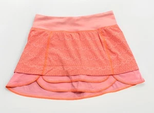 Ivivva by Lululemon Orange Pink Set The Pace Tennis Skirt Skort Girls Size 14 - Picture 1 of 6