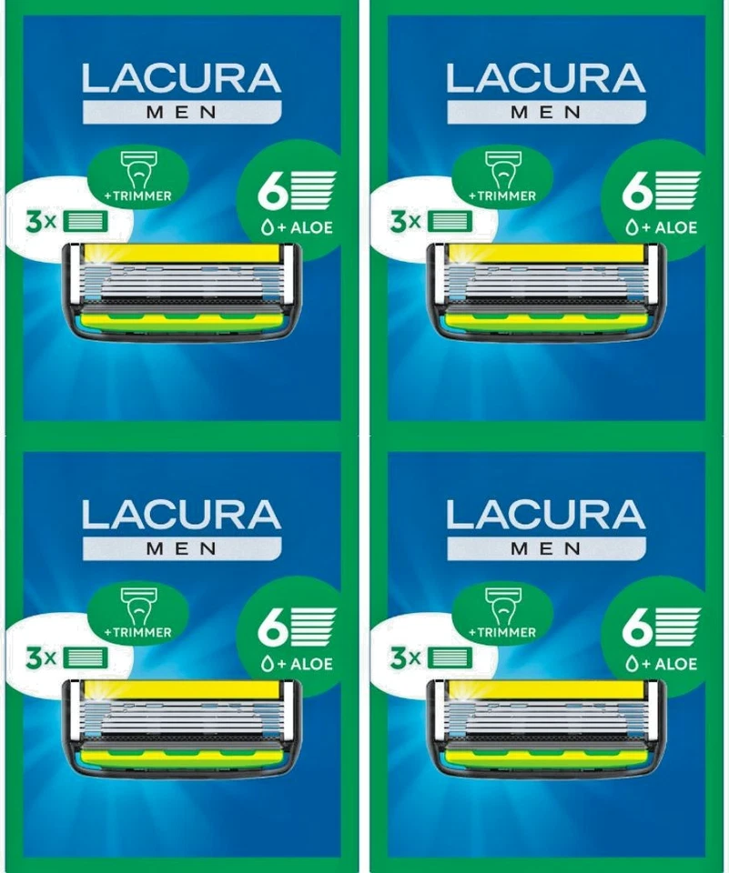 Lacura Men Ersatzklingen für 6 Klingen Herren Rasierer 12 Ersatz-Rasierklingen