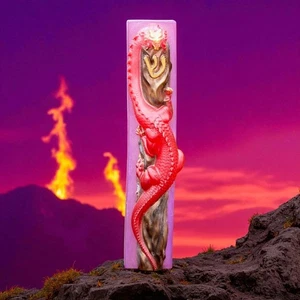 Mythical Dragon Mezuzah Cover – Handmade Resin Judaica DnD Dungeons & Dragons - Picture 1 of 5