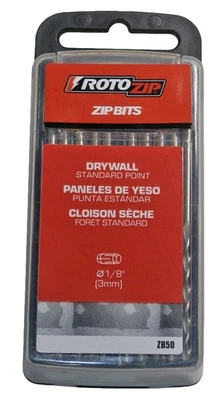 Brocas de corte para paneles de yeso RotoZip ZB50 de acero de 1/8 pulgadas paquete de 50 Foto 1 de 3