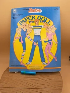 Vintage 1985 BARBIE + KEN Paper Doll Mattel Book *USED* Golden - Picture 1 of 5
