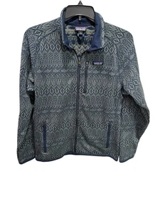 Vintage Y2K Patagonia Men's Medium Aztec Print Tribal Fish 1/4 Zip Fleece - Picture 1 of 6