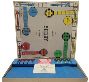 Vintage Parker Brothers SORRY Board Game, 1950s w/Cards & Pieces No Instructions - Picture 1 of 6