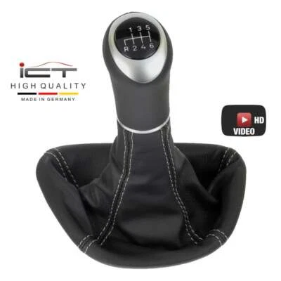 ICT Schaltknauf Schaltsack für Mercedes W639 Vito Viano Naht silber Leder B66 - Bild 1 von 4