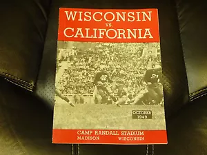 1949 CALIFORNIA AT WISCONSIN COLLEGE FOOTBALL-PROGRAMM EX-POSTFRISCH - Bild 1 von 1