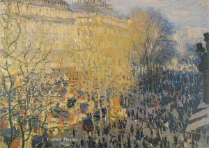 28" PRINT Boulevard of Capucines,1873 by C.Monet ANTIQUE MUSEUM ART - LANDSCAPE - Picture 1 of 1