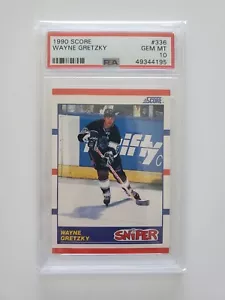1990 SCORE #336 WAYNE GRETZKY SNIPER KINGS HOF PSA 10 - Picture 1 of 2