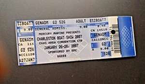2007 Charleston SC Boat Show 1-2007 Used Ticket Stub - Picture 1 of 3