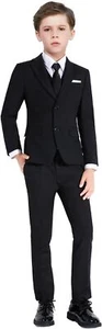 Boys Slim Fit Suits for Boys Suit Set Boy Dresswear Ring Bearer Outfit Kids Suit - Picture 1 of 27