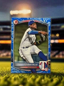 2025 Bowman Esteban Mejia Blue Paisley Parallel /125 Rangers 1st Prospect SP!!! - Picture 1 of 3