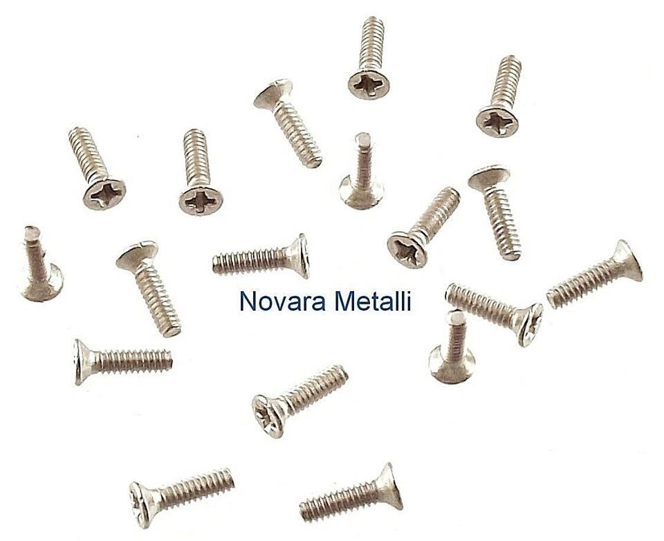 100 viti inox M1,6x8 testa svasata croce microviti vis tête fraisé tornillos - Immagine 1 di 1