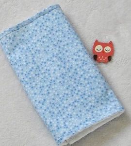 Handcrafted Flannel Blue Star Print & White Minky Bubble Baby Burp Cloth  - Picture 1 of 2