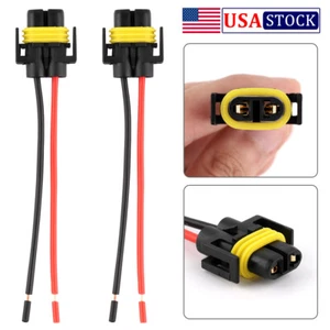 2 × For Head Light Low Bulb Lamp Connector Socket Plug Wire Pigtail Female S H11 - Picture 1 of 13