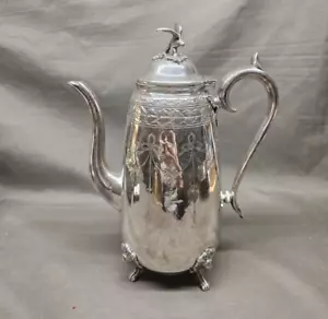 Caffettiera vintage placcata argento - design elegante retrò - alta 27 cm RARA - Foto 1 di 9