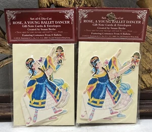 Lot of 2 Packs BALLET DANCER Set Of 6 Greetings / Gift Note Cards by B Shackman - Picture 1 of 9
