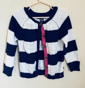 NAUTICA GIRLS KNIT CARDIGAN SWEATER  - Picture 1 of 6