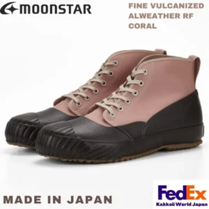 Moonstar FINE VULCANIZED Shoes Sneakers ALWEATHER RF CORAL Kurume MADE IN JAPAN - Picture 1 of 10