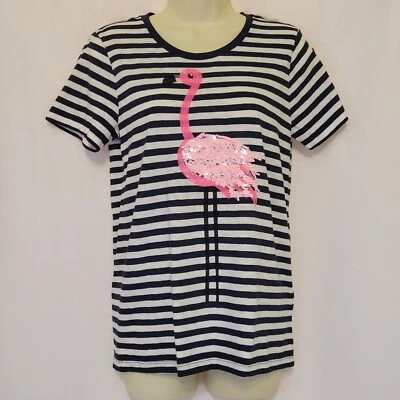 Camisetas J Crew Factory Collector Nuevas con Etiquetas Azul Rayas Manga Corta Flamenco Mujer Talla S  Foto 1 de 4