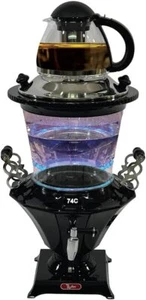 Elektrisches Glas Moderner Tee Samowar Glastopf (1 L) Großer Wasserkocher (3,2 L) (schwarz) - Bild 1 von 12