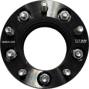 TITAN 150-555-555-12125B SINGLE WHEEL SPACERS 1.50" SPACER 5X5.5 BLACK 4 PCS NEW - Picture 1 of 4