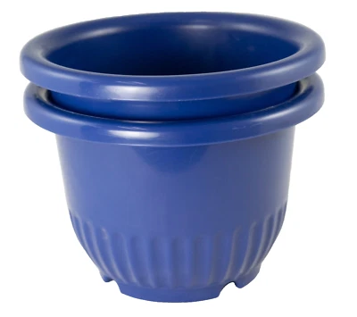 2 японских сверхпрочных круглых пластиковых тренировочных горшка для бонсай 6 x 6 x 4 дюйма - синие - Изображение 1 из 4