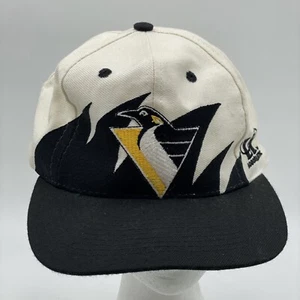 Vintage 90’s Pittsburgh Penguins Logo Athletic Sharktooth NHL Snapback Hat - Picture 1 of 8