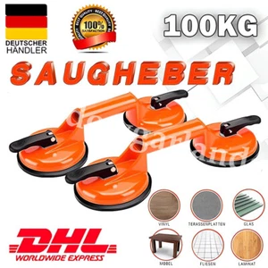 2x Saugheber mit Anti-Rutsch-Griff Starker Saugnapf Saugnäpfe für Fliesen Glas - Zdjęcie 1 z 12