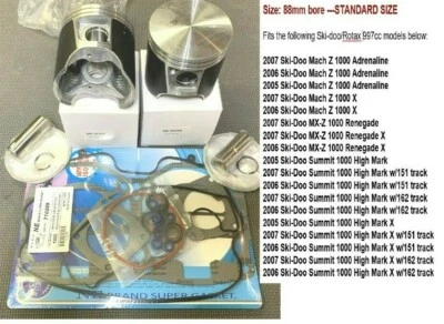 2005 2006 2007 Ski-doo Summit 1000 High Mark X Piston & Gasket Rebuild KIT_STDsz - Image 1 of 3