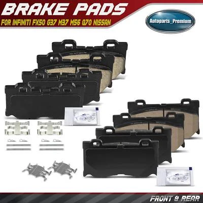 8x Front & Rear Brake Pads for Infiniti FX50 G37 M37 M56 Q50 Q60 Q70 Nissan 370Z - Image 1 of 4