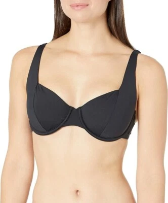 Top de bikini Roxy para mujer estándar liso playa clásicos con aros copa en D XS Foto 1 de 2
