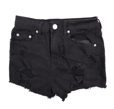 Pantalones cortos de jean Rue 21 para mujer talla 3 negros de mezclilla desgastados Foto 1 de 4
