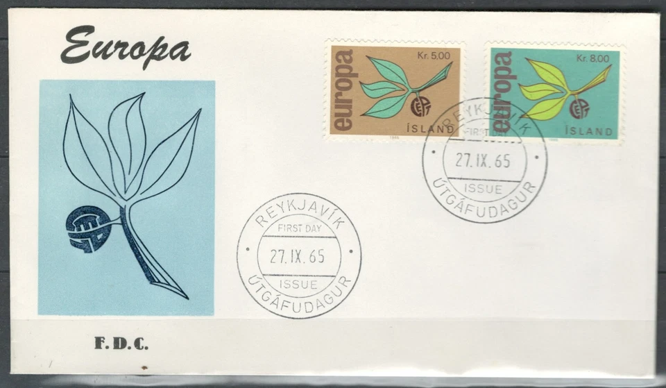 ICELAND EUROPE TREES  LEAVES FDC ILLUSTRATED COVER EUROPA  LOT(ISLAND  95) - Image 1 of 1