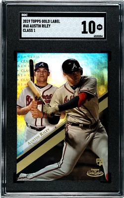 2019 Topps Gold Label #60 Austin Riley Class 1 SGC 10 GEM MINT RC - Image 1 of 2