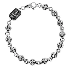 King Baby Studio Nuevo Clásico Redondo MB Pulsera Cruz Plata K42-7507 - Imagen 1 de 2