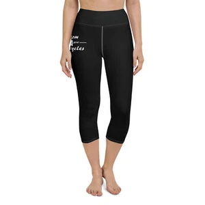 Black Yoga Capri Leggings with RA Established logo - Picture 1 of 31