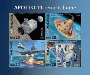 Space Apollo 11 Returns Home MNH Stamps 2019 Maldives M/S - Picture 1 of 1