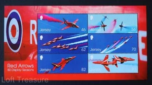 Jersey Stamps: "Red Arrows - 50 Display Seasons" MNH 6 Value Souvenir 2014 - Picture 1 of 1