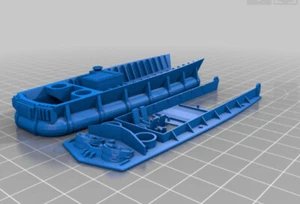 28 mm/1:56th FDM aerodeslizador estadounidense de ciencia ficción LCVP Higgins - Imagen 1 de 2
