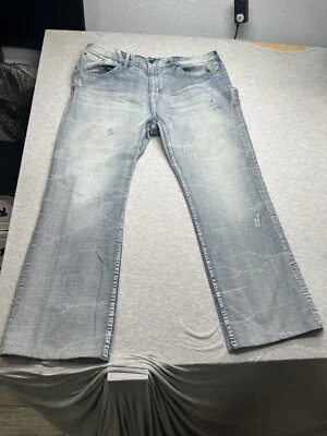 Ecko Unltd 牛仔裤男式 40x29 蓝色牛仔破旧石洗 Y2K — 第 1/4 张图片