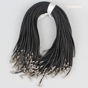 20pcs/lot Black Rubber Necklace Cord 3mm Thick 18" for Diy Pendant Necklaces - Picture 1 of 3