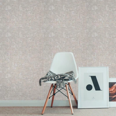 Green hue tan distressed labyrinth lines faux fabric textured Wallpaper rolls 3D - Image 1 of 4