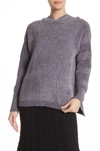 Pleione Women's Size Small Hooded Chenille Sweater Gray Knit Pullover NEW - Bild 1 von 8