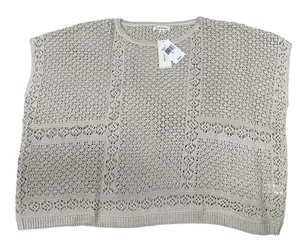 John Paul Richard Knit Boxy Sweater Poncho XL Stone Gray NEW b8 - Picture 1 of 12
