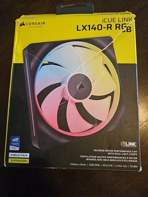 Вентилятор iCUE Link LX140 RGB 140 мм ШИМ одна упаковка — две световые петли  - Изображение 1 из 4