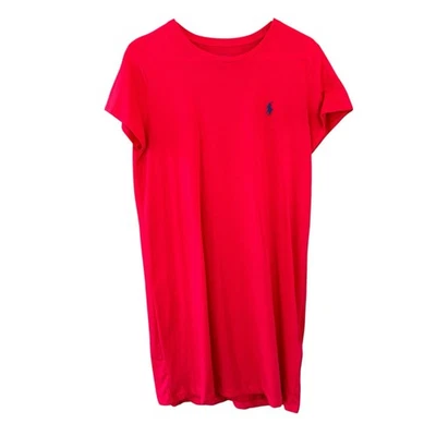 Nuevo Polo Ralph Lauren Rojo Vestido Hasta la Rodilla Camiseta Grande Ropa de Salón Playa Foto 1 de 3