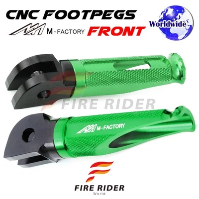Clavijas de pie CNC verdes Shinobi para Yamaha XV 1100 Virago 88 89 90 91 92 93 94 Foto 1 de 4