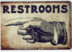 Restroom Toilette Wc Schild  Tolle Deko Schild Werkstatt Bar KFZ Retro Klo  08 - Picture 1 of 1